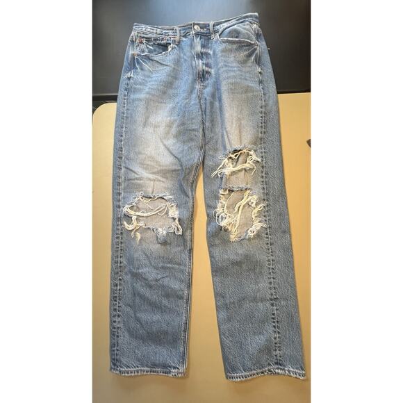 American Eagle Jeans 90’s Boyfriend Distressed Women’s 6 Long Blue **READ** - Picture 1 of 10